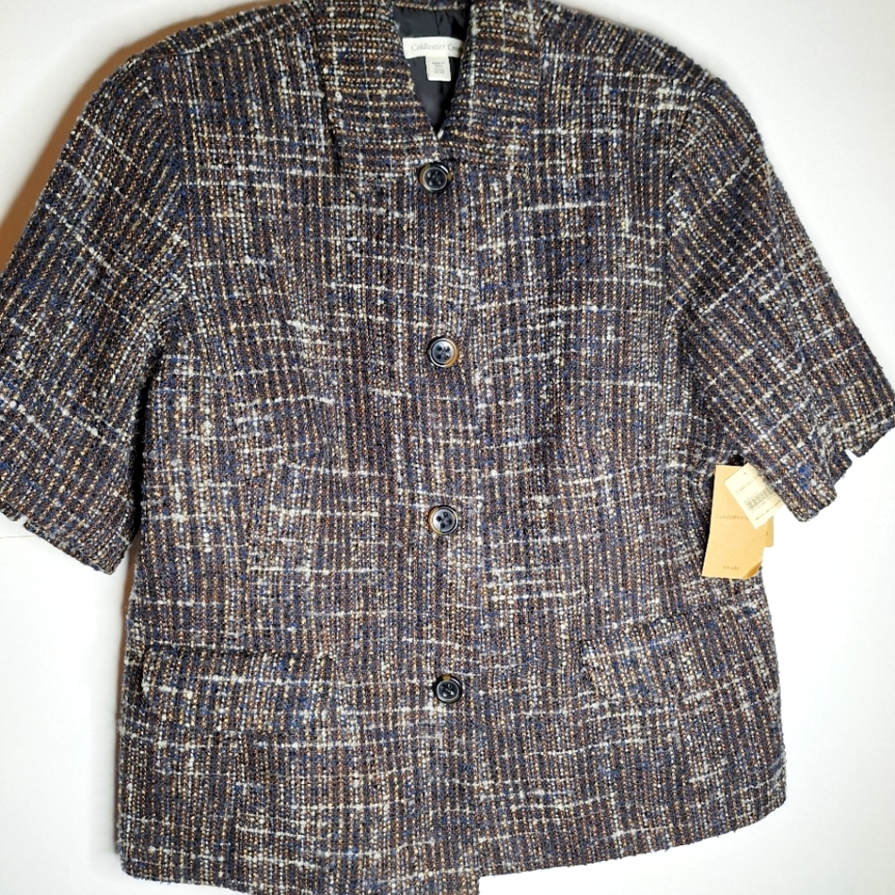 Cold Water Creek womens elbow length granny core plus jacket.